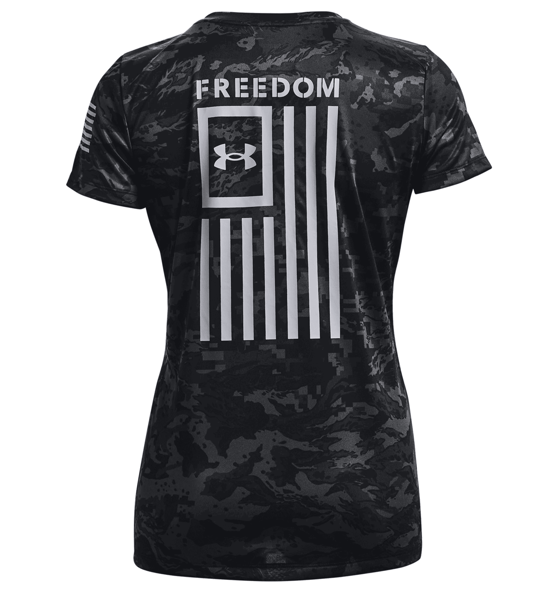 Under Armour Women's UA Freedom Tech™ Camo Short Sleeve 1373883 - Black, L